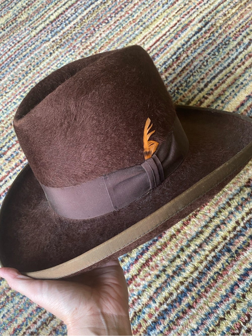Vintage Stetson “Thirty-Five” Fur Felt Dress Cowboy Hat in Brown 7 1/8